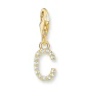 Thomas Sabo 18ct Gold Plated Cubic Zirconia Initial C Charm