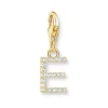 Thomas Sabo 18ct Gold Plated Cubic Zirconia Initial E Charm