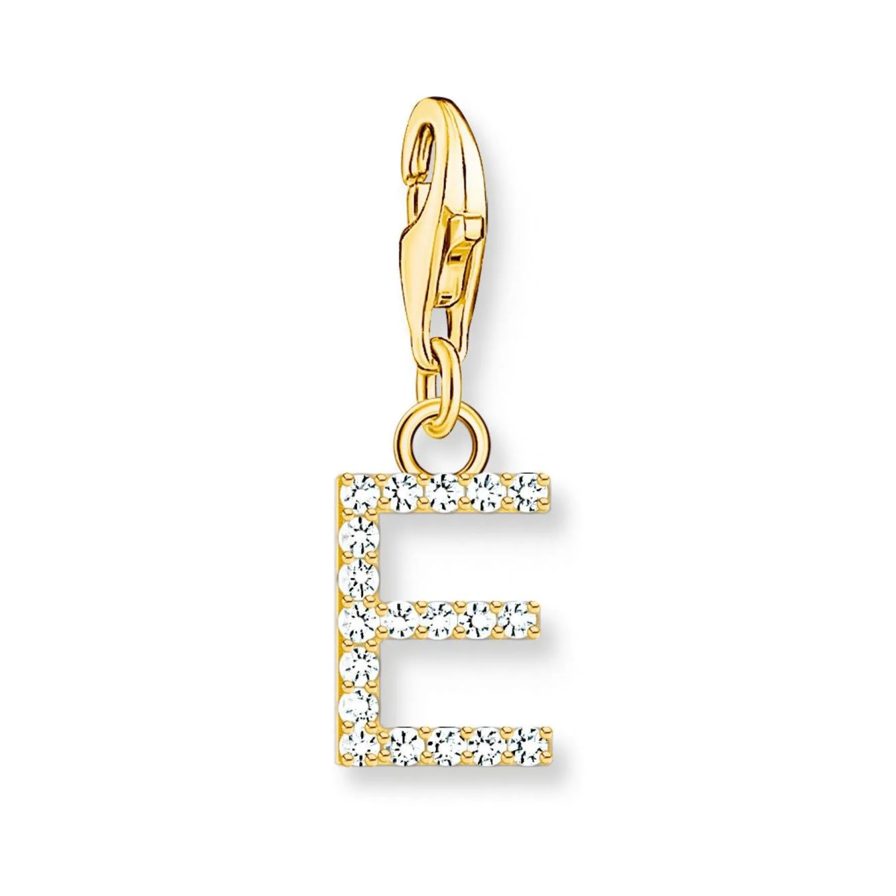 Thomas Sabo 18ct Gold Plated Cubic Zirconia Initial E Charm