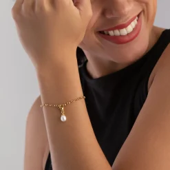 Thomas Sabo 18ct Gold Plated Pearl Charm