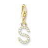 Thomas Sabo 18ct Gold Plated Cubic Zirconia Initial S Charm