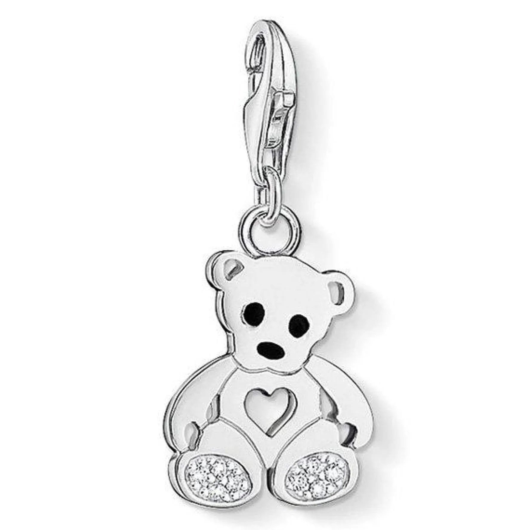 Thomas Sabo Generation Charm Club Silver Cubic Zirconia Teddy Bear Charm