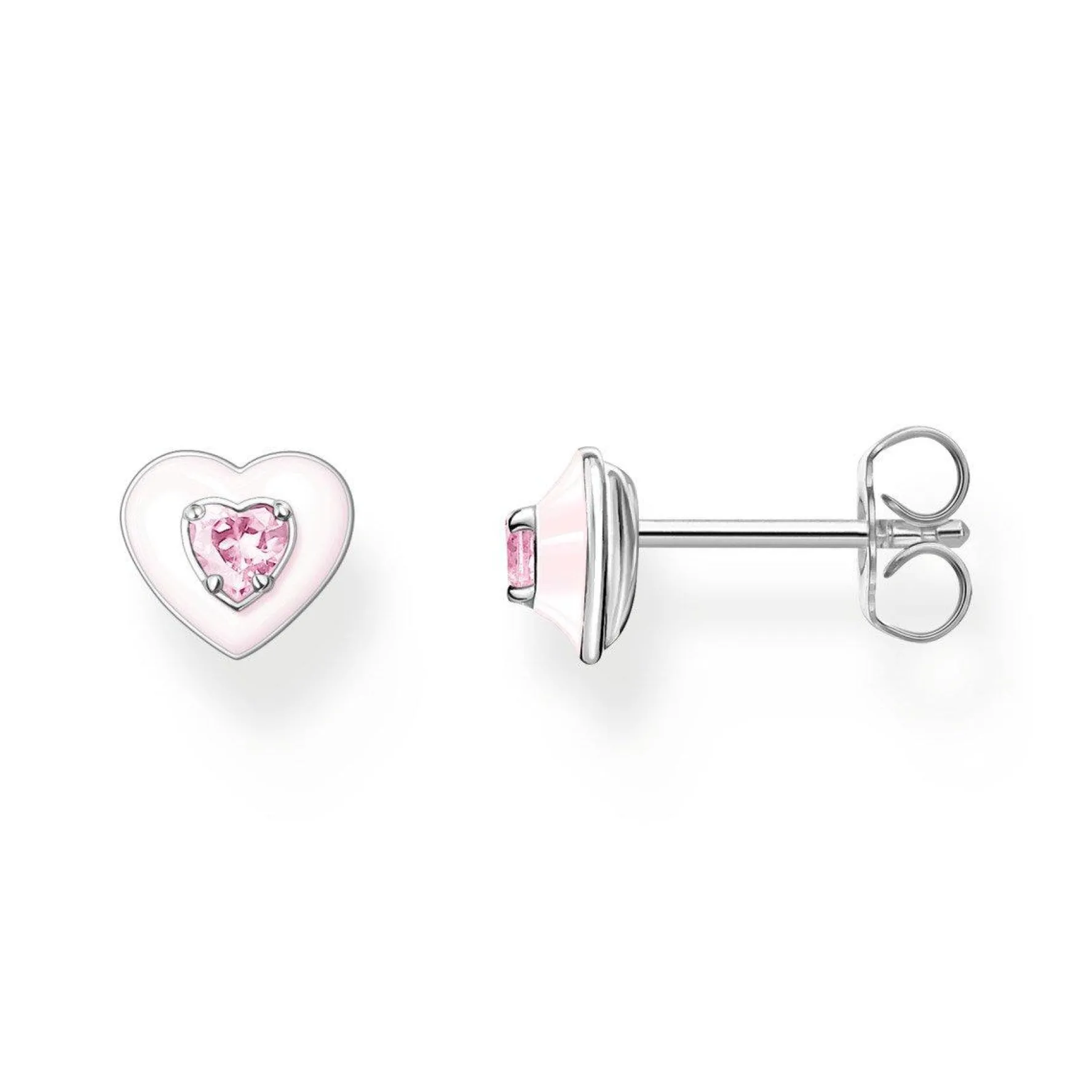 Thomas Sabo Pink Cubic Zirconia Heart Earrings