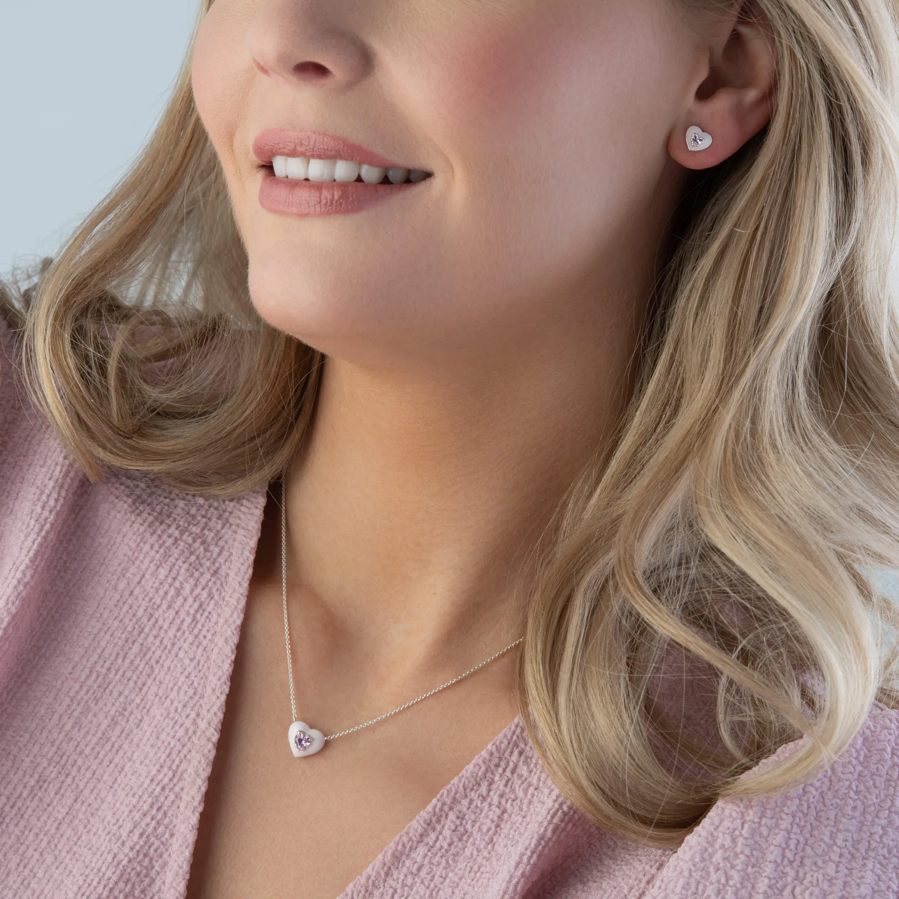 Thomas Sabo Pink Cubic Zirconia Heart Earrings