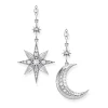 Thomas Sabo Royalty Silver Star and Moon Drop Earrings