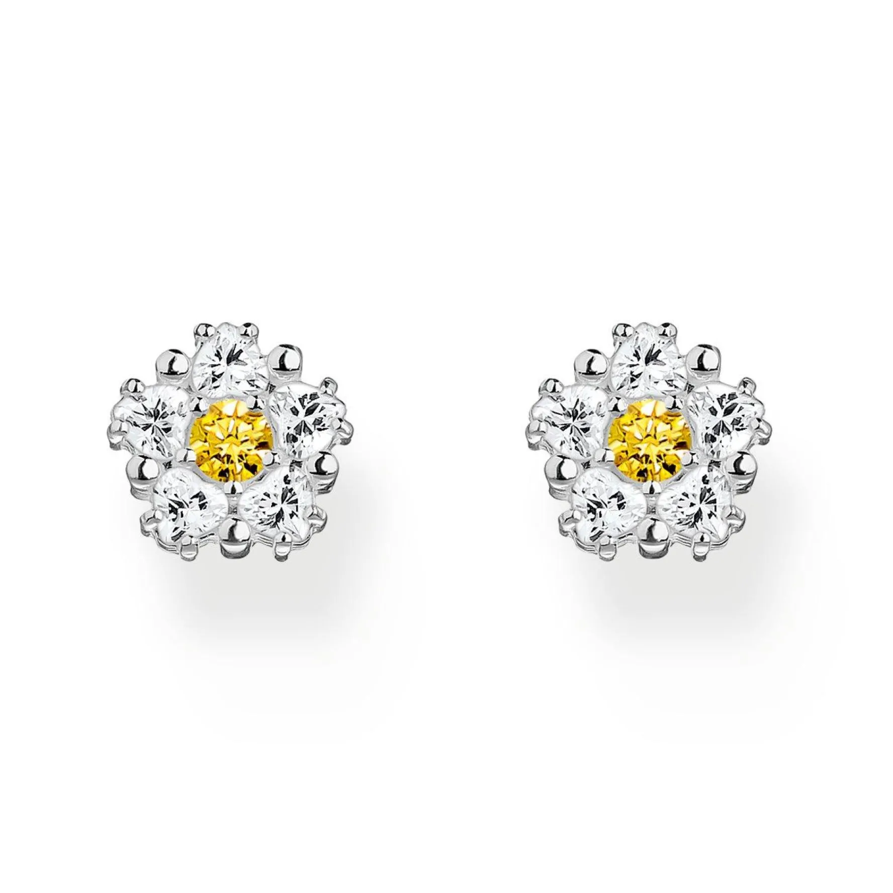 Thomas Sabo Silver Cubic Zirconia Flower Stud Earrings