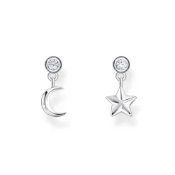 Thomas Sabo Silver Cubic Zirconia Moon and Star Stud Earrings