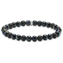 Thomas Sabo Talisman Silver Black Obsidian Tigers Eye Bracelet