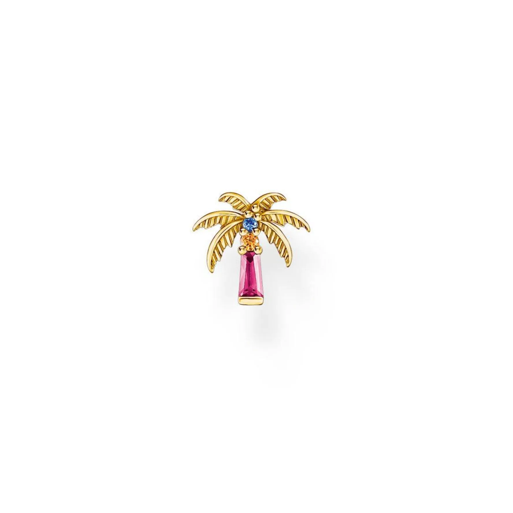 Thomas Sabo Yellow Gold Plated Palm Tree Single Stud Earring