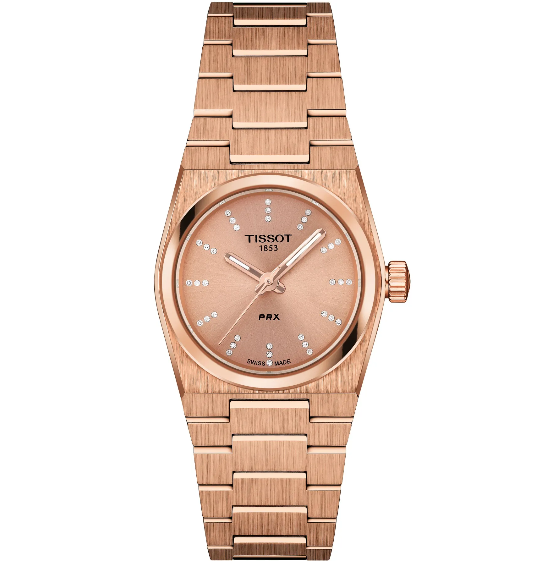 Tissot PRX 25mm Rose Gold PVD Diamond Ladies Watch