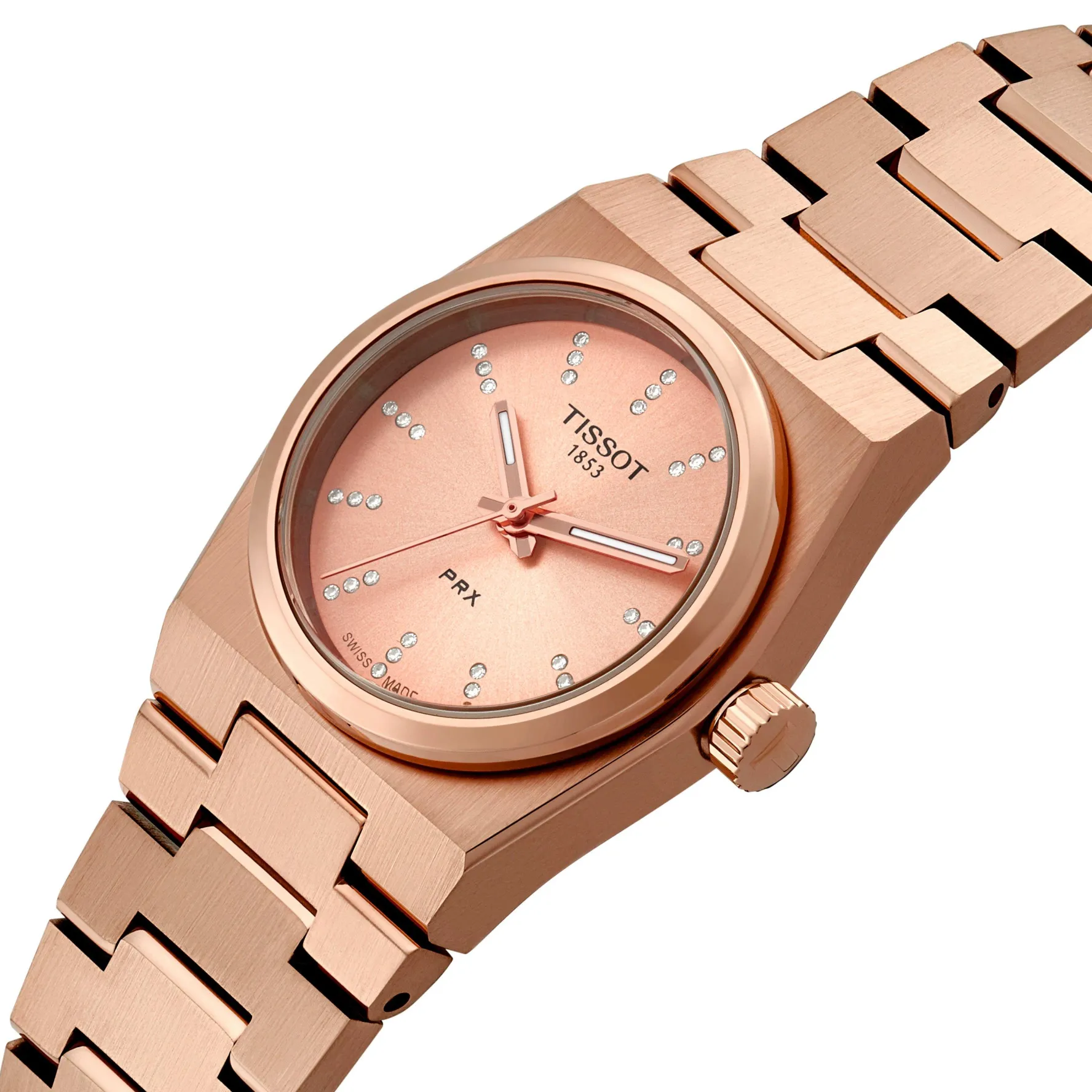 Tissot PRX 25mm Rose Gold PVD Diamond Ladies Watch