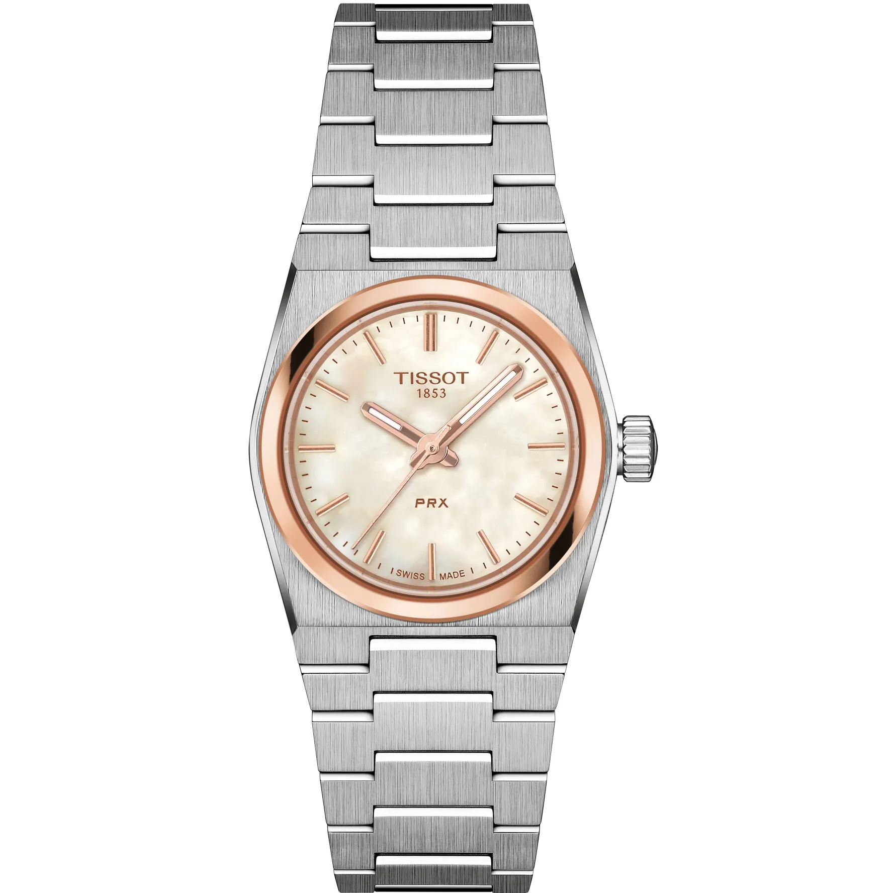 Tissot PRX 25mm Rose Gold PVD Mother of Pearl Ladies Watch