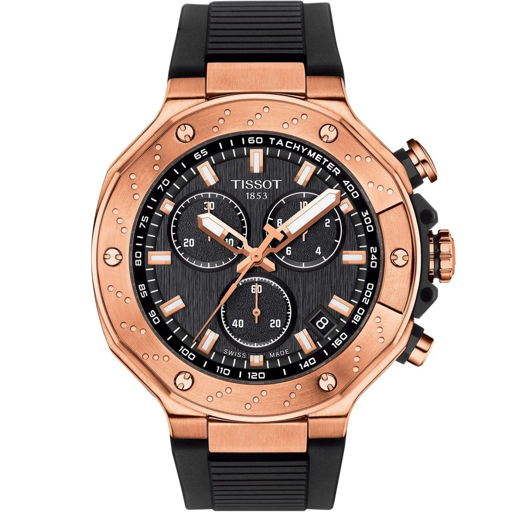 Tissot T-Race 45mm Chronograph Rose Gold Plated Men's Watch
