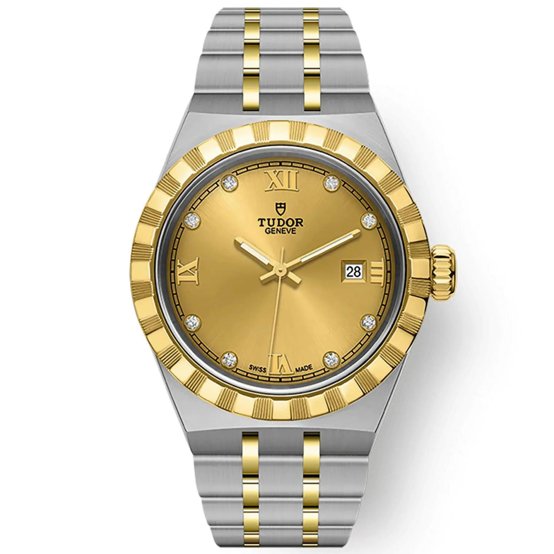 TUDOR Royal 28mm Stainless Steel and Yellow Gold Diamond Automatic Ladies Watch