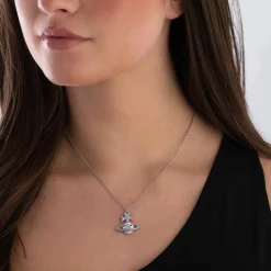 Vivienne Westwood Blue Ribbon Silver Pendant