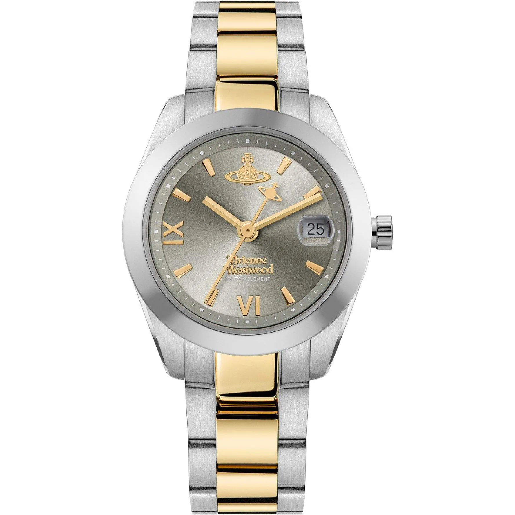 Vivienne Westwood Fenchurch 28mm Stainless Steel and Yellow Gold Tone Ladies Watch
