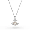 Vivienne Westwood Feodora Silver Pearl and Cubic Zirconia Pendant