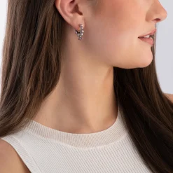 Vivienne Westwood Jenia Silver Cubic Zirconia Hoop Earrings