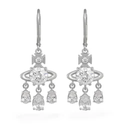 Vivienne Westwood Joaquina Silver Cubic Zirconia Drop Earrings