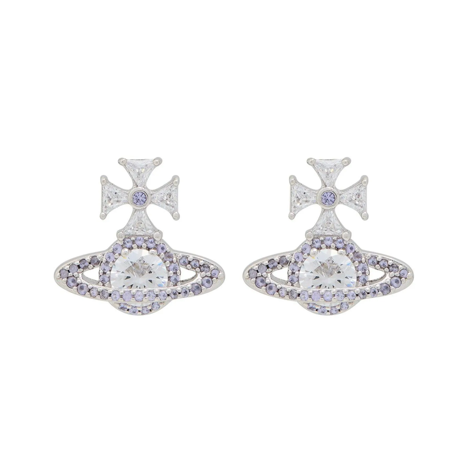 Vivienne Westwood Mila Silver Cubic Zirconia Stud Earrings