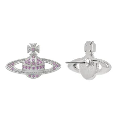 Vivienne Westwood Mini Relief Silver Crystal Stud Earrings