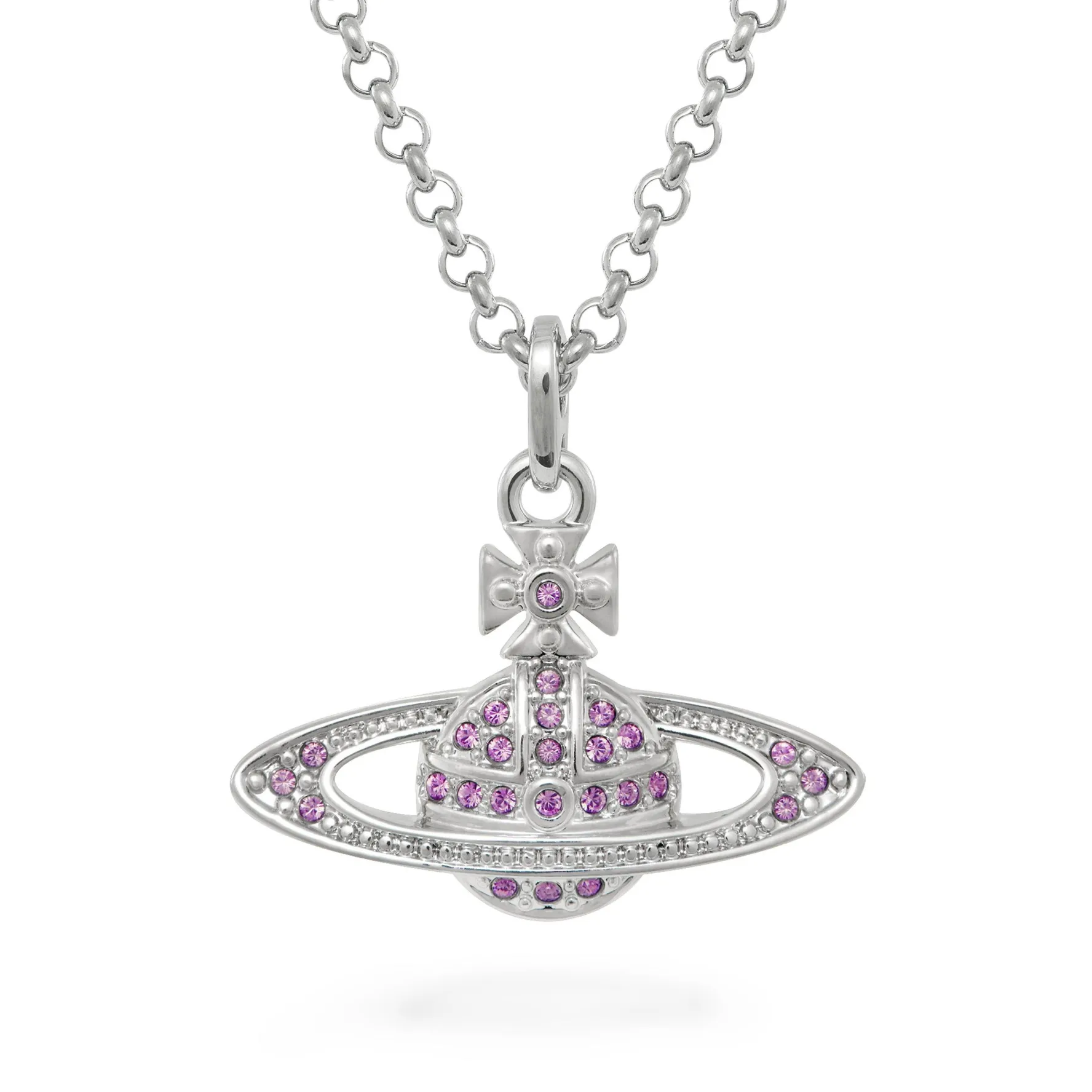 Vivienne Westwood Mini Relief Silver Crystal Pendant