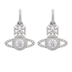Vivienne Westwood Norabelle Silver Crystal Hoop Earrings