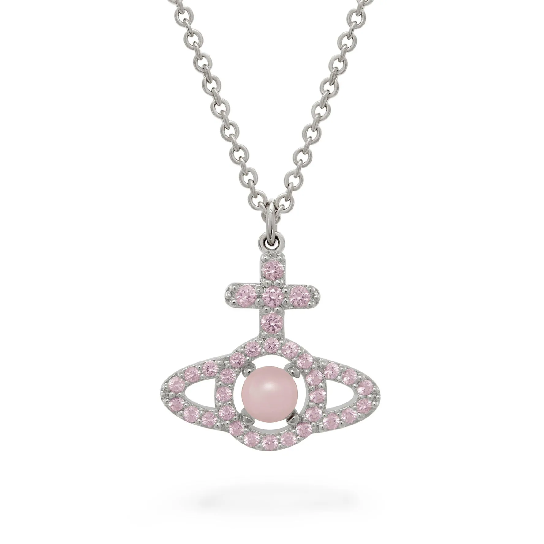 Vivienne Westwood Olympia Silver Cubic Zirconia and Pearl Pendant