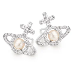 Vivienne Westwood Olympia Cubic Zirconia Pearl Earrings
