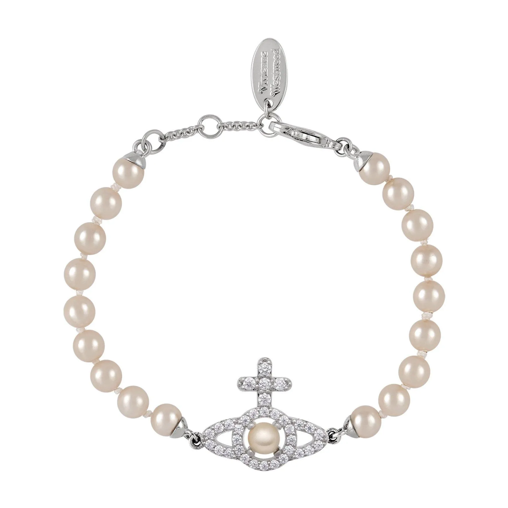 Vivienne Westwood Olympia Cubic Zirconia Pearl Bracelet