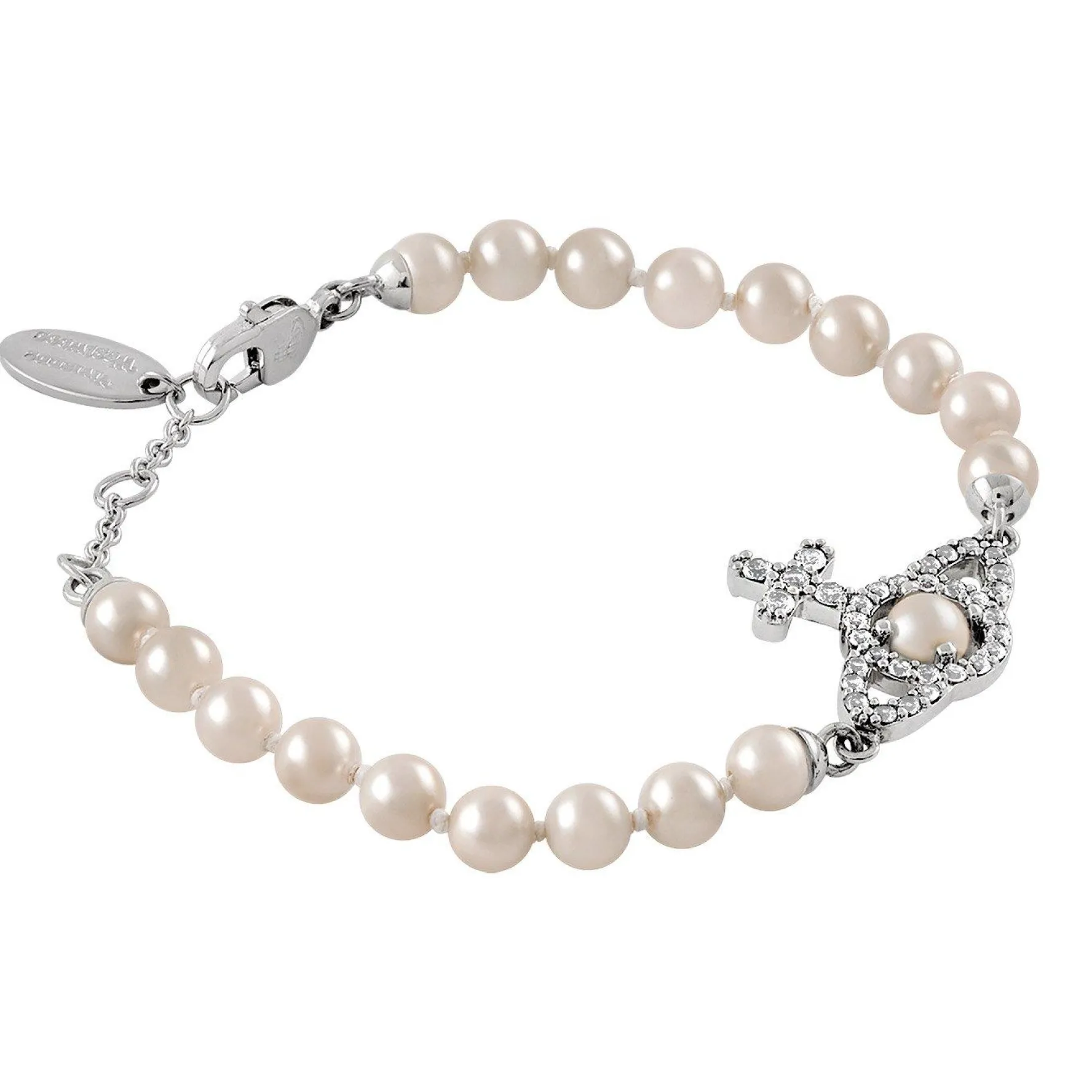 Vivienne Westwood Olympia Cubic Zirconia Pearl Bracelet