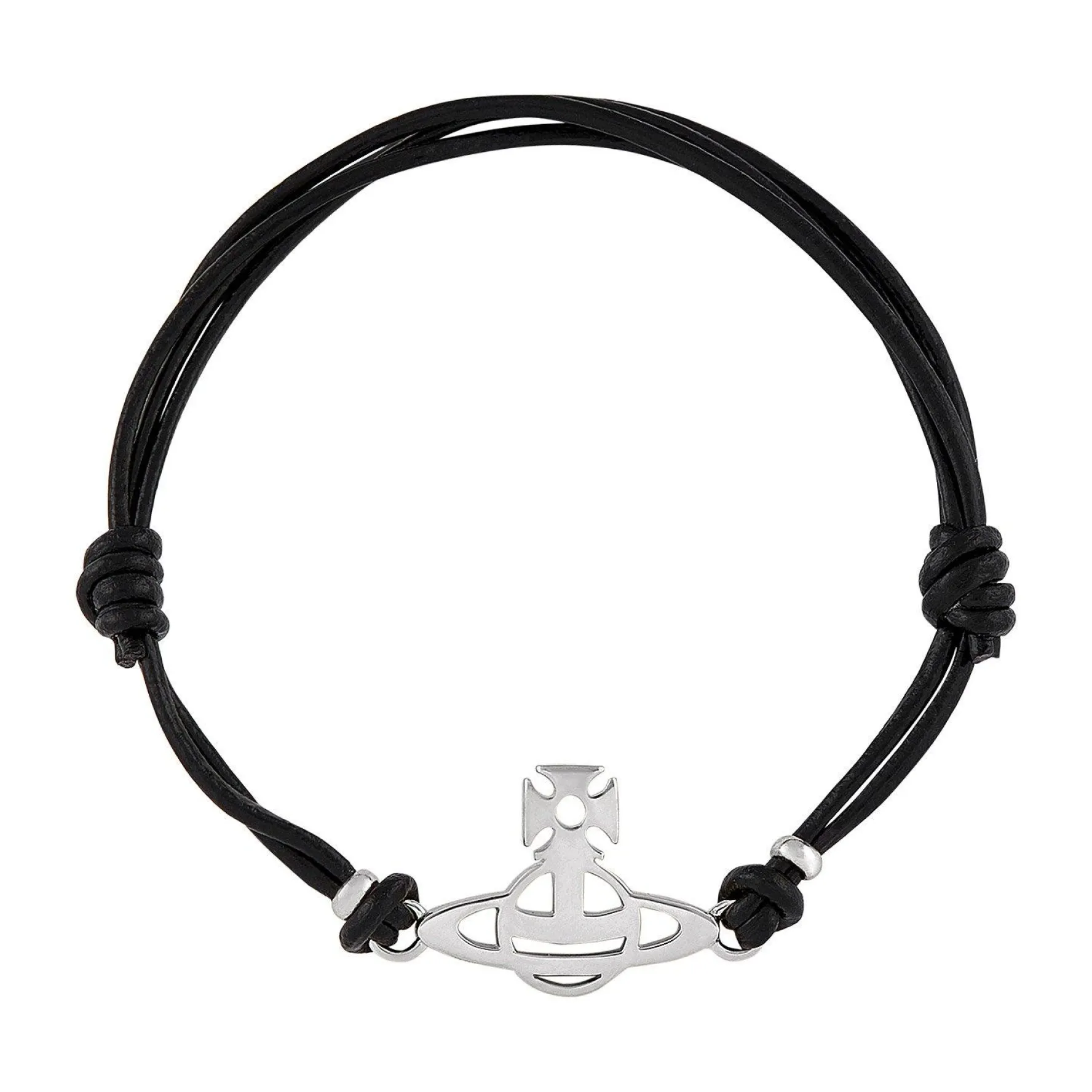 Vivienne Westwood Silver Leather Bracelet