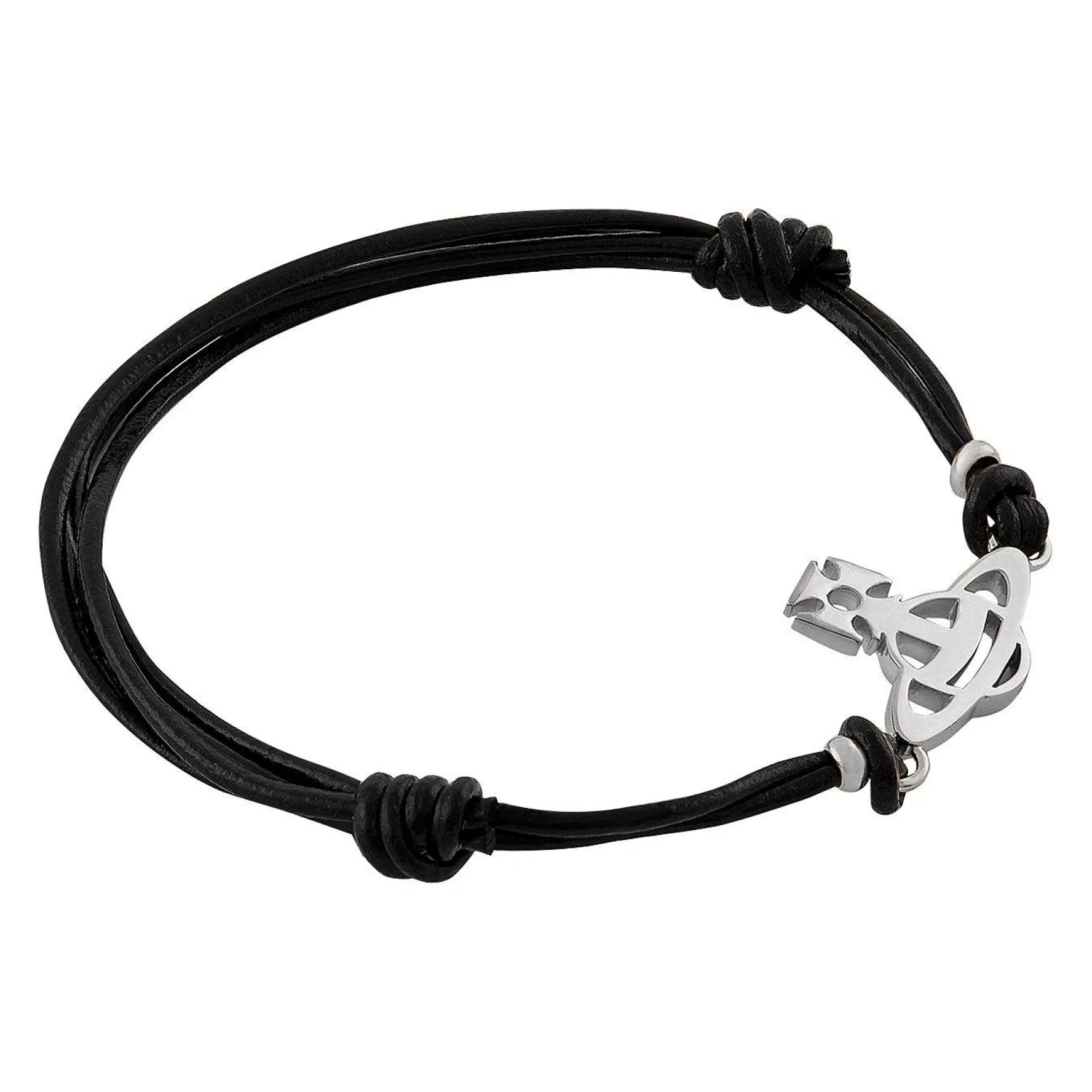 Vivienne Westwood Silver Leather Bracelet