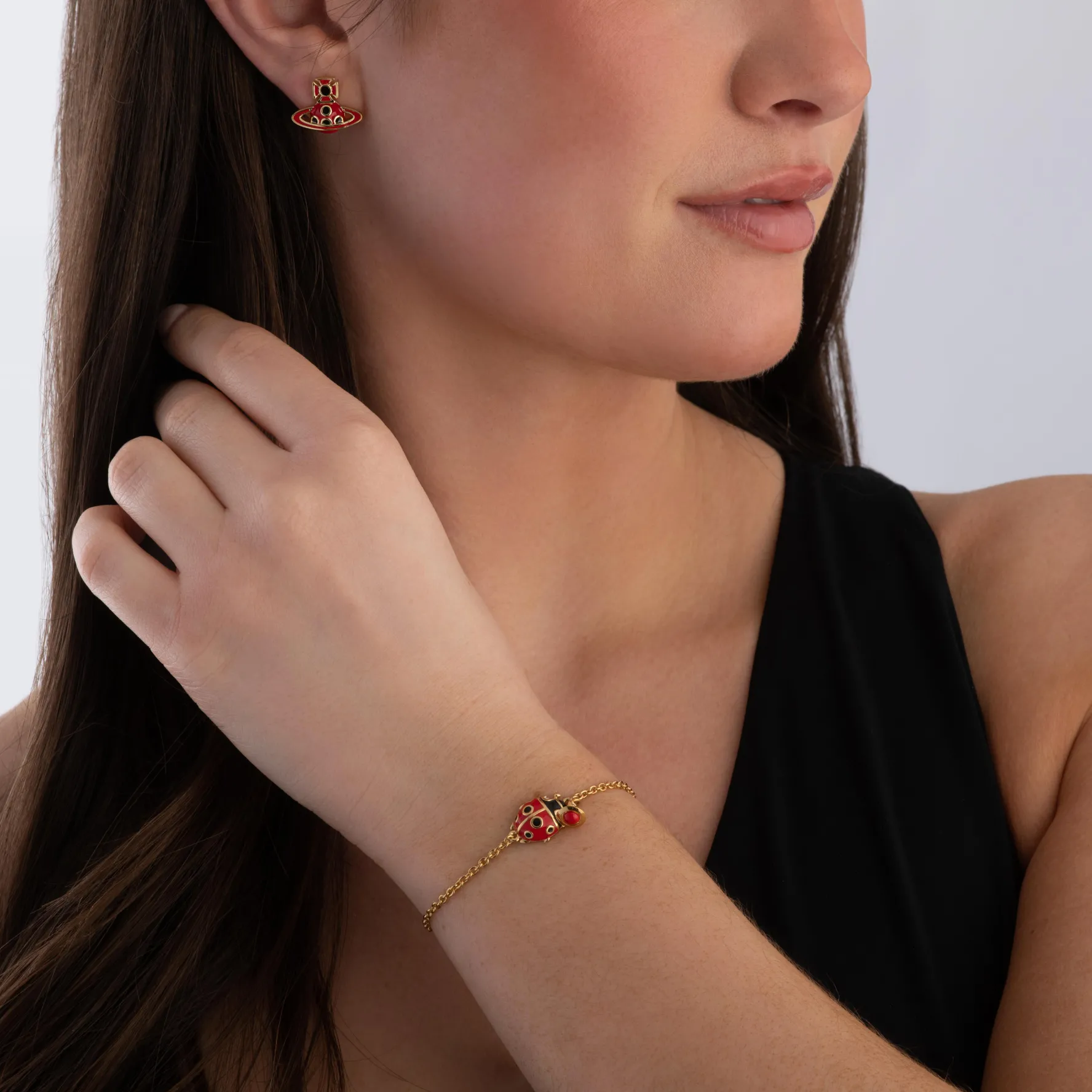 Vivienne Westwood Sylvana Yellow Gold Tone Ladybird Bracelet