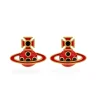 Vivienne Westwood Sylvana Yellow Gold Tone Stud Earrings
