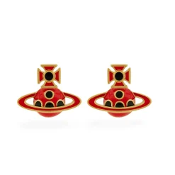 Vivienne Westwood Sylvana Yellow Gold Tone Stud Earrings