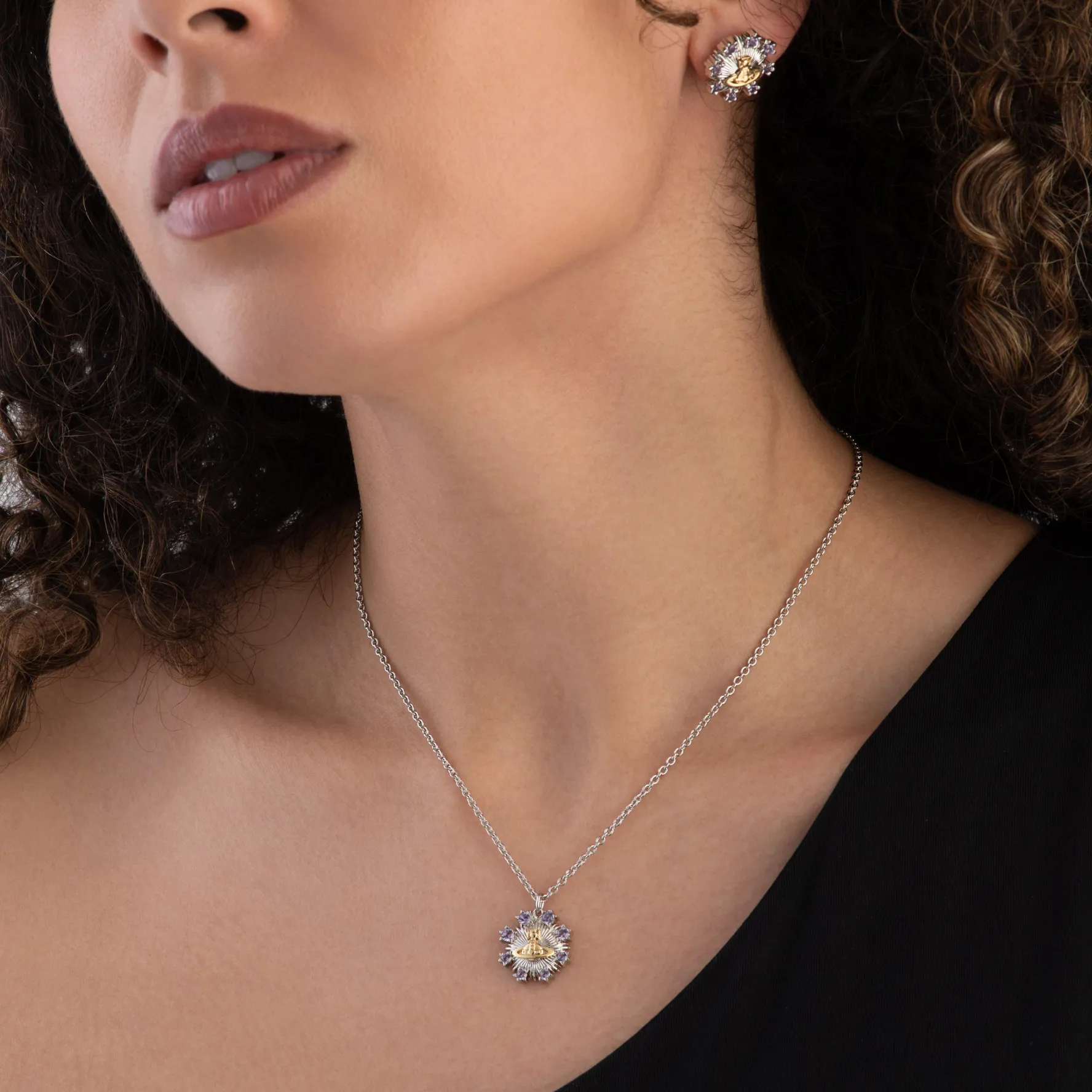 Vivienne Westwood Tara Silver Crystal Pendant