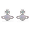 Vivienne Westwood Violet Rina Silver Crystal Stud Earrings