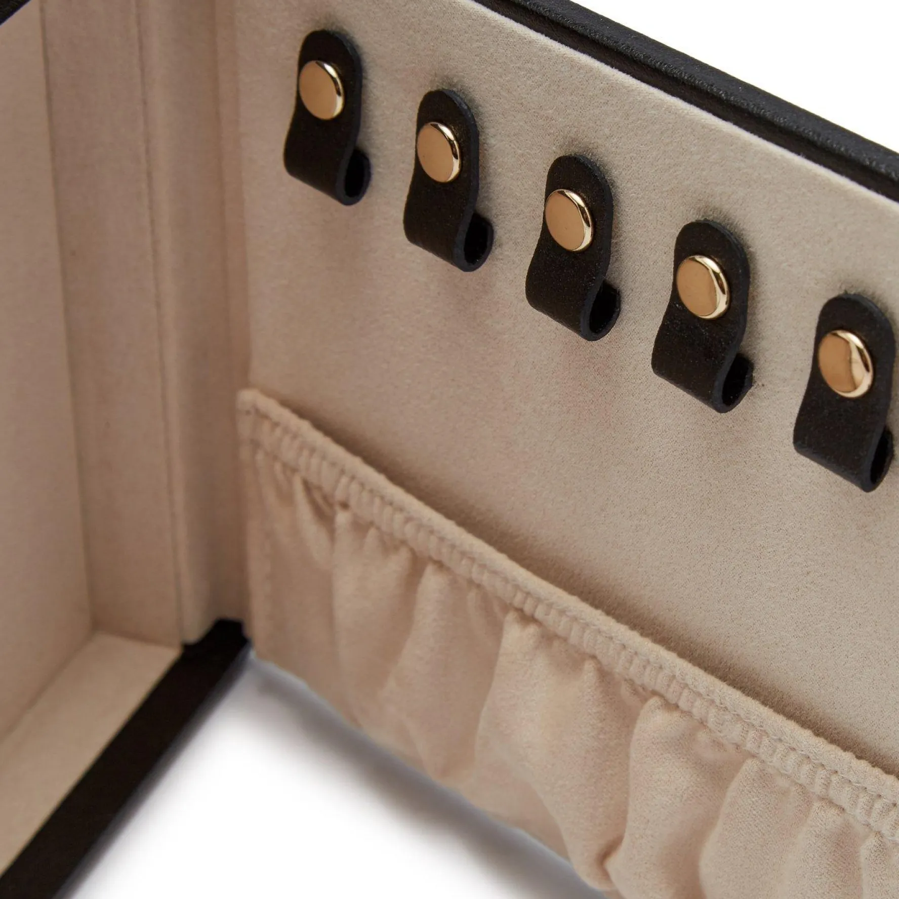 WOLF Palermo Black Watch Winder with Jewellery Storage
