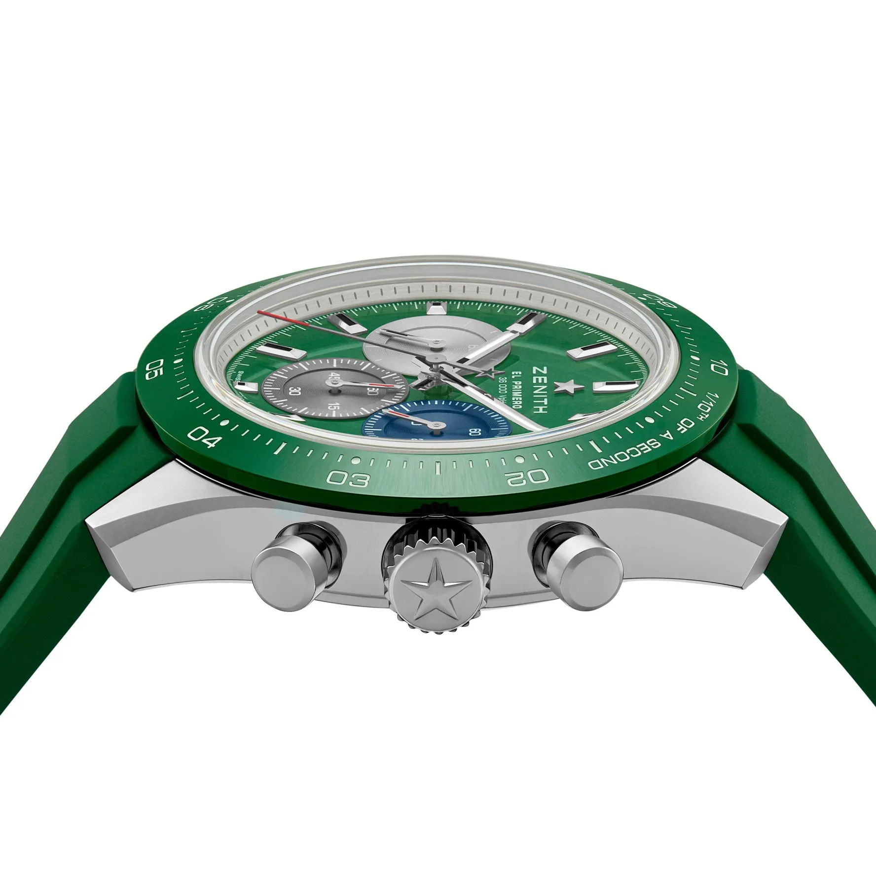 ZENITH Chronomaster Sport 41mm Ceramic Green Rubber Strap Automatic Watch